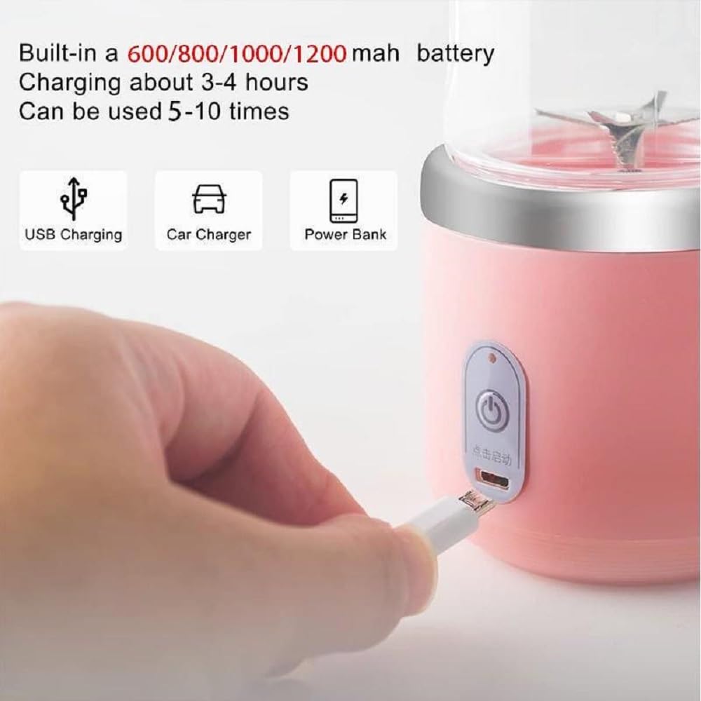 Portable USB Rechargeable Mini Blender – 6 Blade Smoothie & Juice Maker