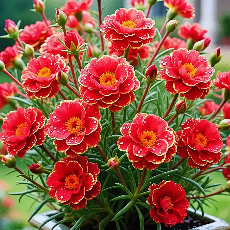 Golden Lace Portulaca🌸✨ Brilliant Double Blooms for Effortless Summer Color