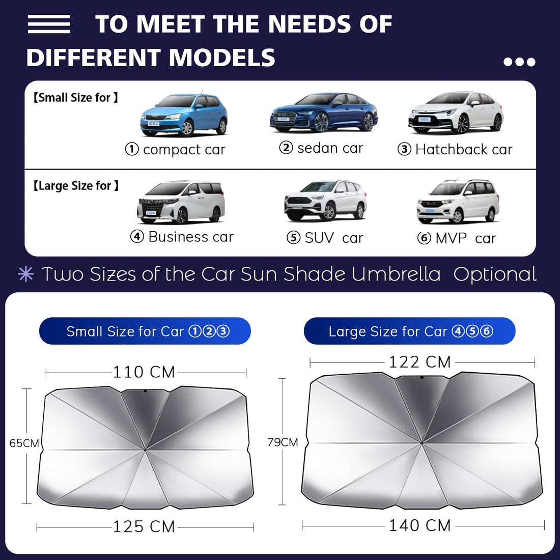 Foldable Car Windshield Sun Shade Umbrella
