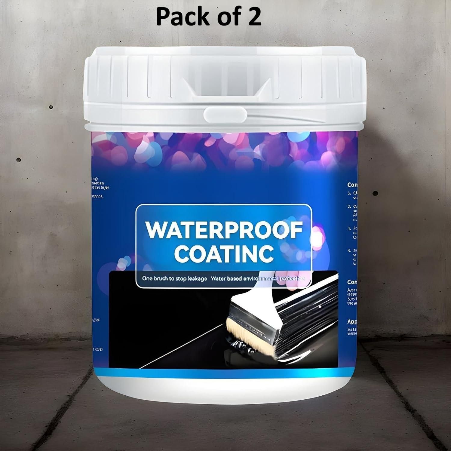 Roof Paint Sealant Transparen Waterproof Multi-Purpose Polyurethane Coating 600 ml (Pack of 2)
