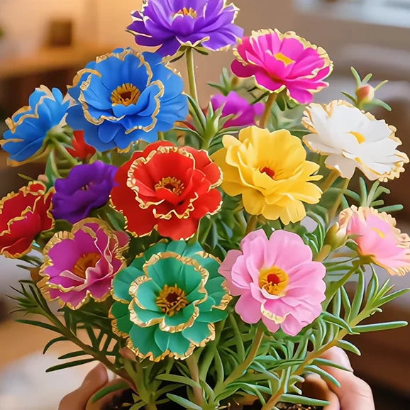 Golden Lace Portulaca🌸✨ Brilliant Double Blooms for Effortless Summer Color