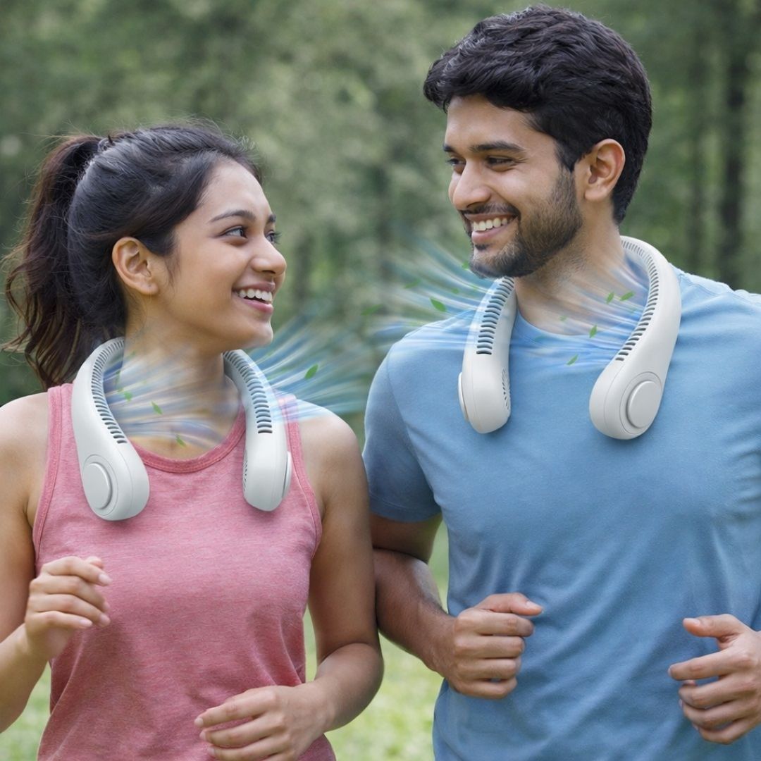 NeckFan™ – Wearable Neck Fan | Soft Airflow | Outdoor & Travel Cooling