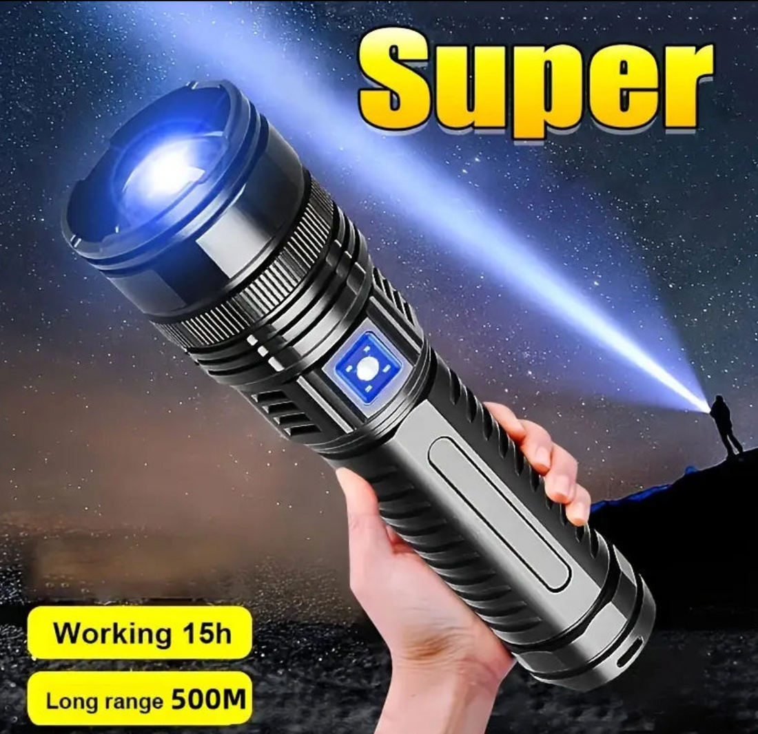 VoltBeam Pro™ – Zoomable Rechargeable Metal Flashlight (Power Bank + 12H Backup) | BUY 1 GET 1 FREE