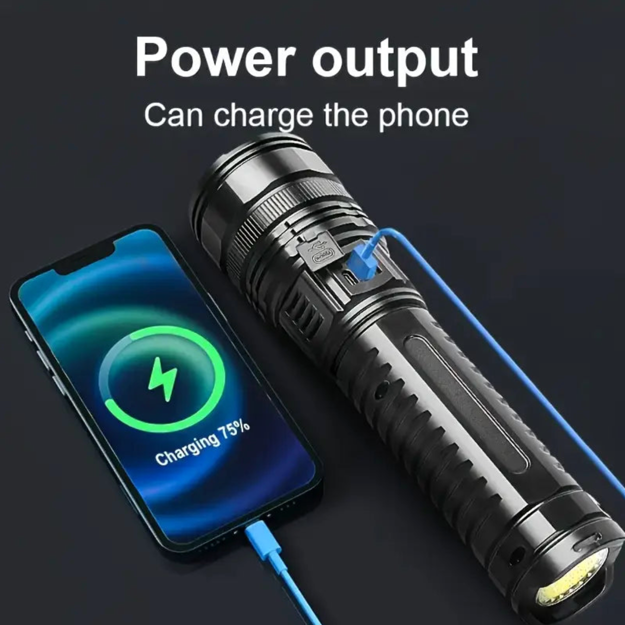 VoltBeam Pro™ – Zoomable Rechargeable Metal Flashlight (Power Bank + 12H Backup) | BUY 1 GET 1 FREE