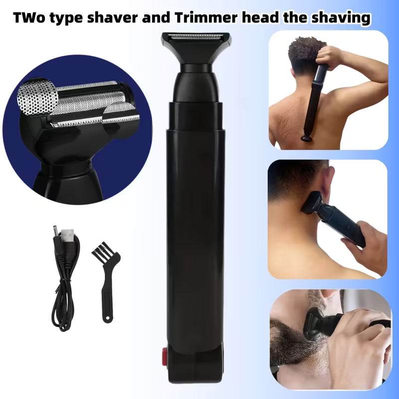 Men'S Foldable Back Hair Trimmer Upgraded Electric Back Shaver with a Long Handle,
