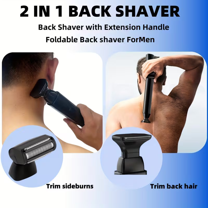 Men'S Foldable Back Hair Trimmer Upgraded Electric Back Shaver with a Long Handle,