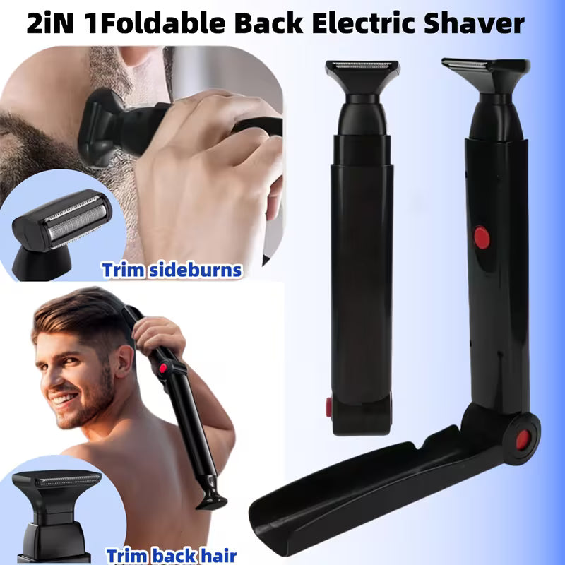 Men'S Foldable Back Hair Trimmer Upgraded Electric Back Shaver with a Long Handle,