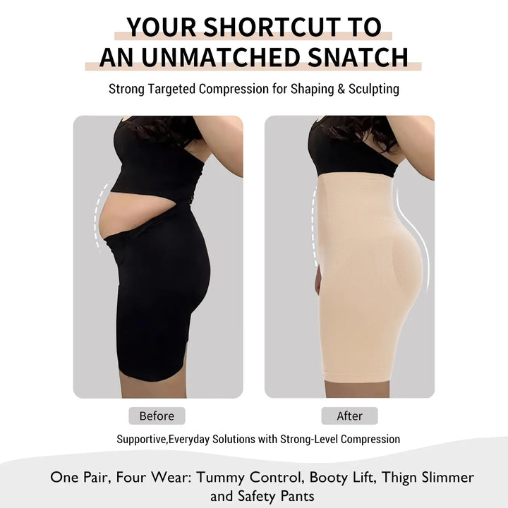 High Waist Tummy Shaper Shorts - Instant Slim Look